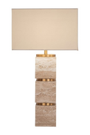 Lampe de table à base en travertin beige | Richmond Interiors Jaella | OROA.fr