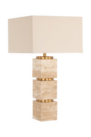Lampe de table à base en travertin beige | Richmond Interiors Jaella | OROA.fr