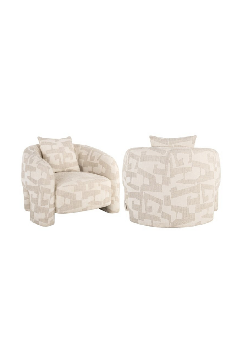 Beige Abstract Print Lounge Chair | Richmond Interiors Tuscany | OROA.fr