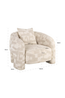 Beige Abstract Print Lounge Chair | Richmond Interiors Tuscany | OROA.fr