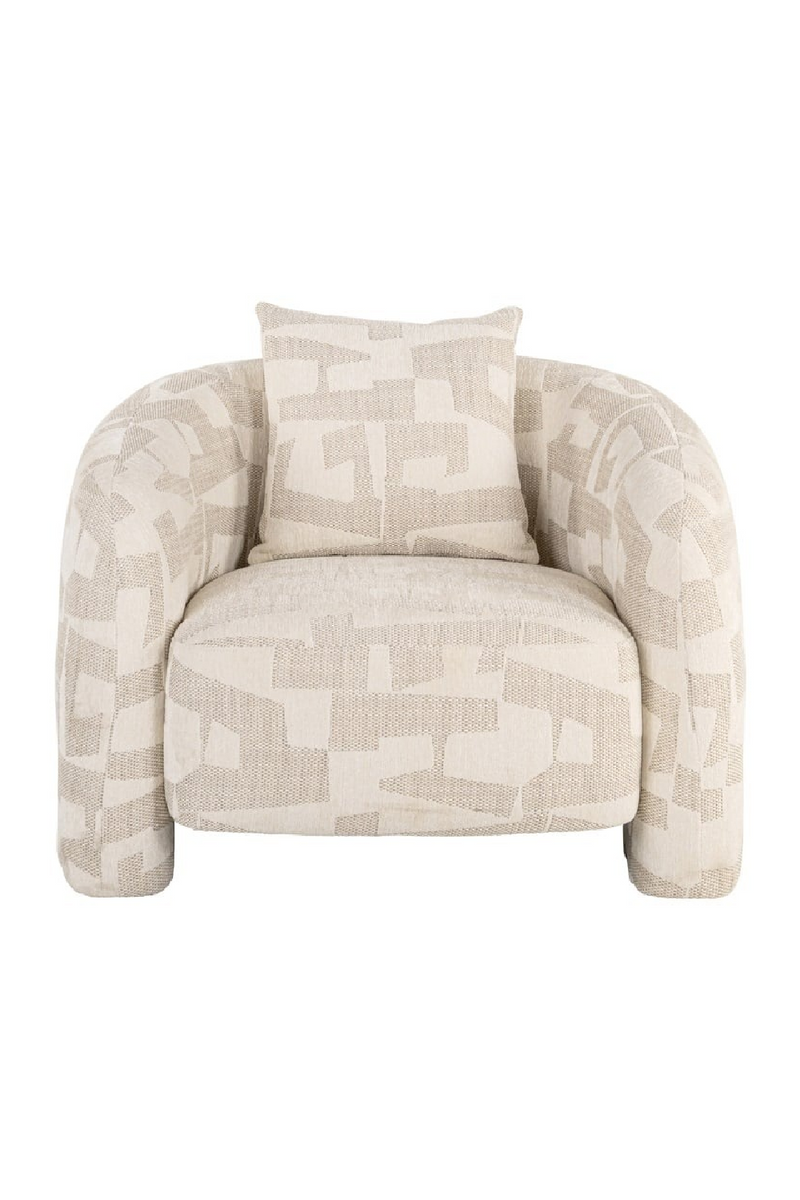 Beige Abstract Print Lounge Chair | Richmond Interiors Tuscany | OROA.fr