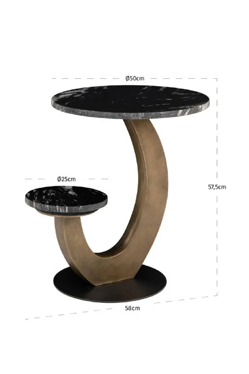 Table d’appoint avec plateaux en marbre noir | Richmond Tibby | OROA.fr