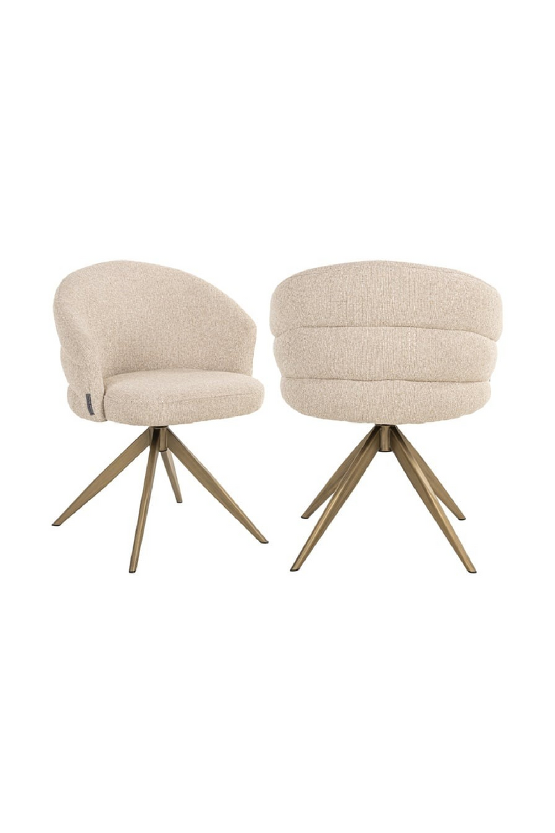 Fauteuil pivotant capitonné crème | Richmond Interiors Zendaya | OROA.fr
