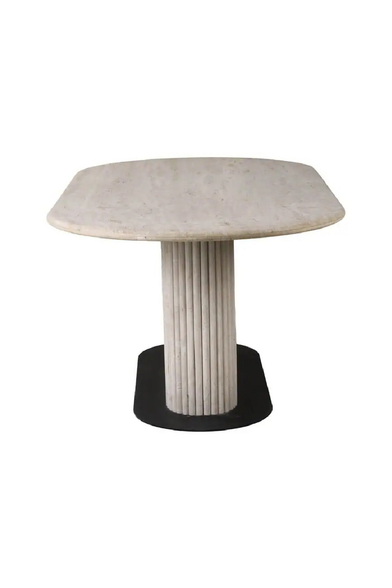 Table de Salle à Manger en Travertin Beige | Richmond Interiors La Cantera | OROA.fr