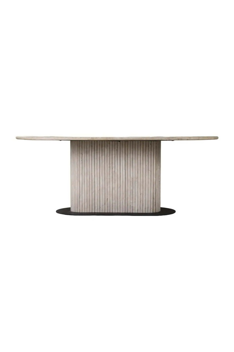 Table de Salle à Manger en Travertin Beige | Richmond Interiors La Cantera | OROA.fr