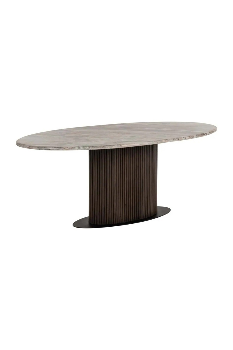 Table de Salle à Manger Ovale en Marbre Brun | Richmond Interiors Rasford | OROA.fr