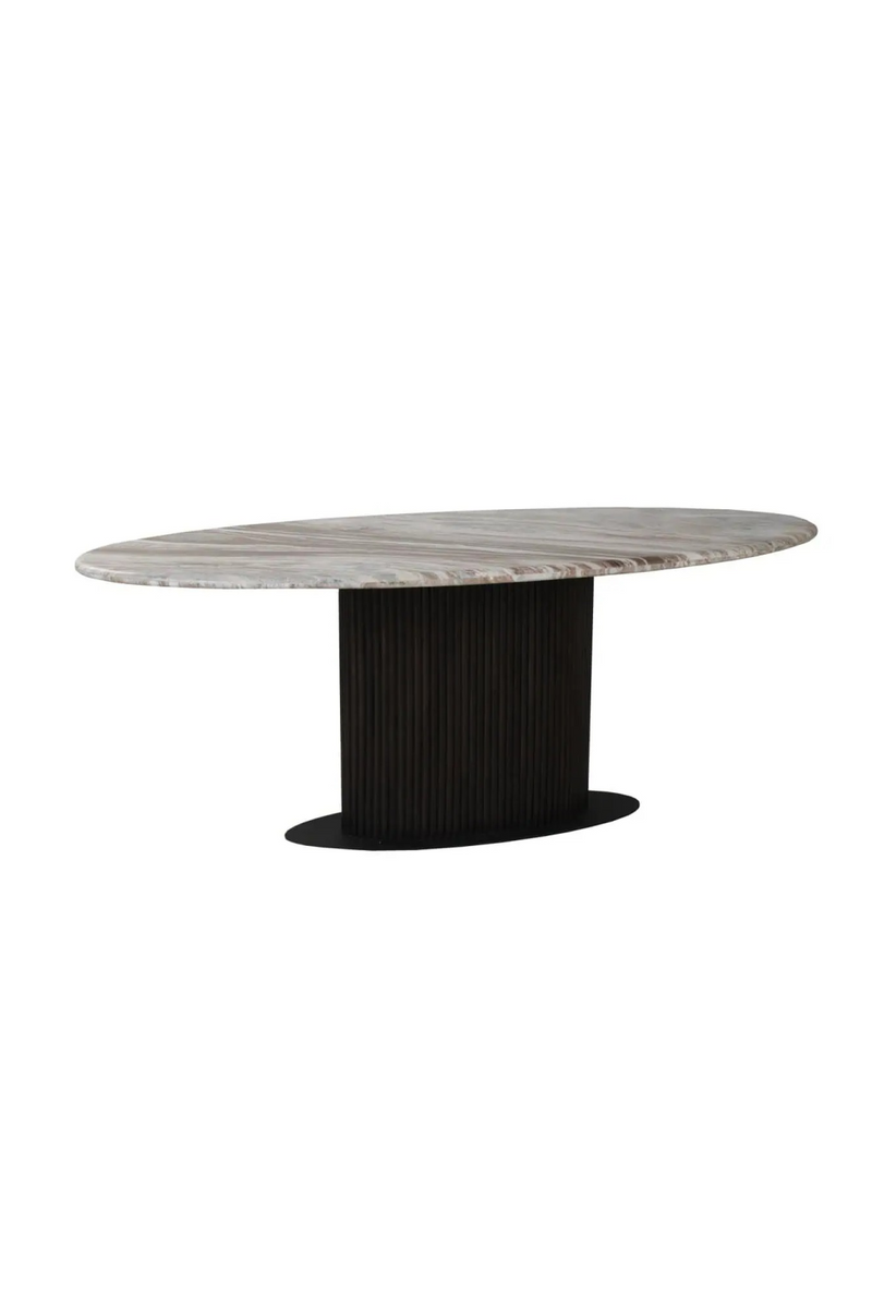 Table de Salle à Manger Ovale en Marbre Brun | Richmond Interiors Rasford | OROA.fr