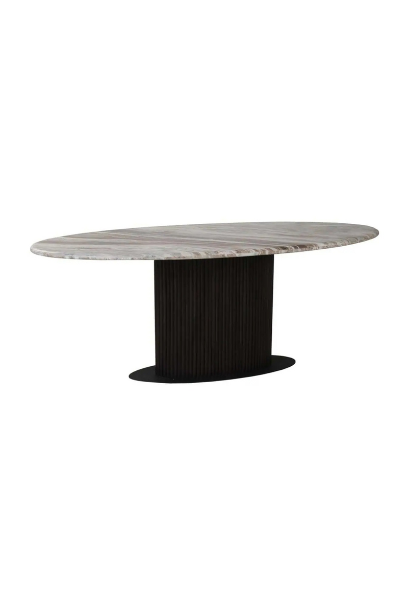 Table de Salle à Manger Ovale en Marbre Brun | Richmond Interiors Rasford | OROA.fr