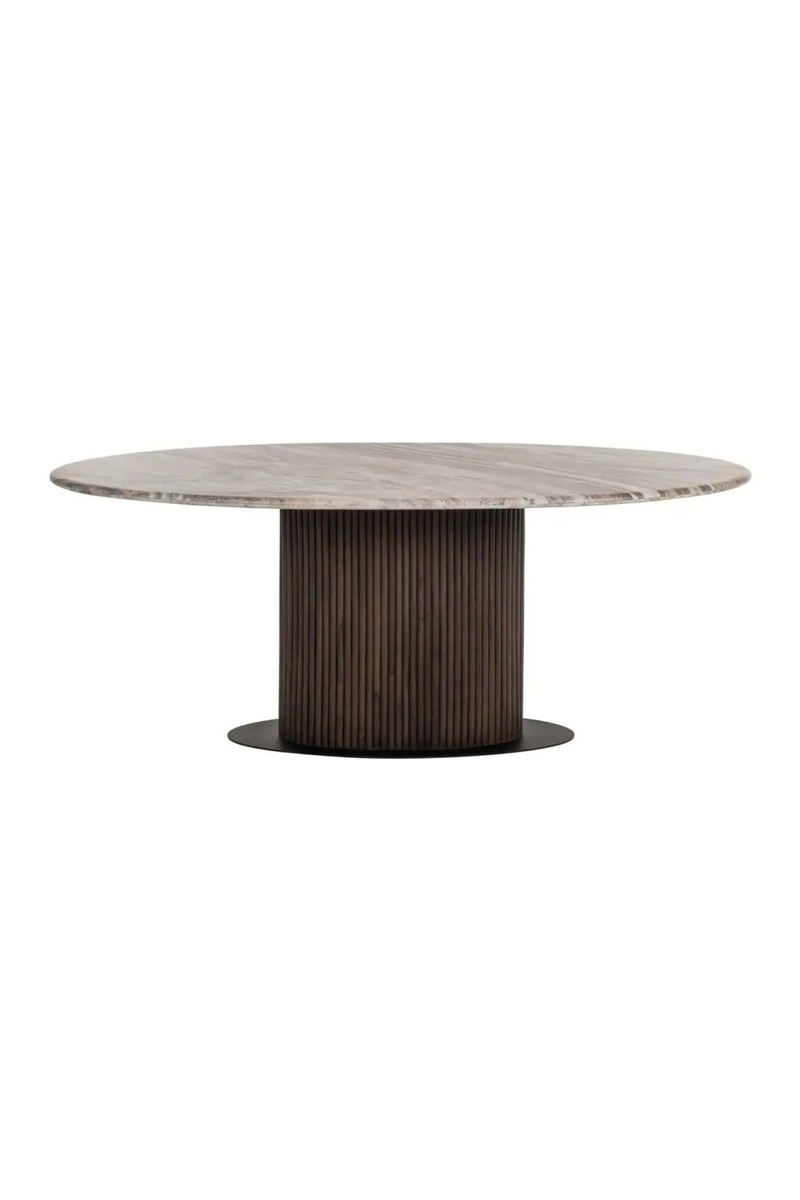 Table de Salle à Manger Ovale en Marbre Brun | Richmond Interiors Rasford | OROA.fr