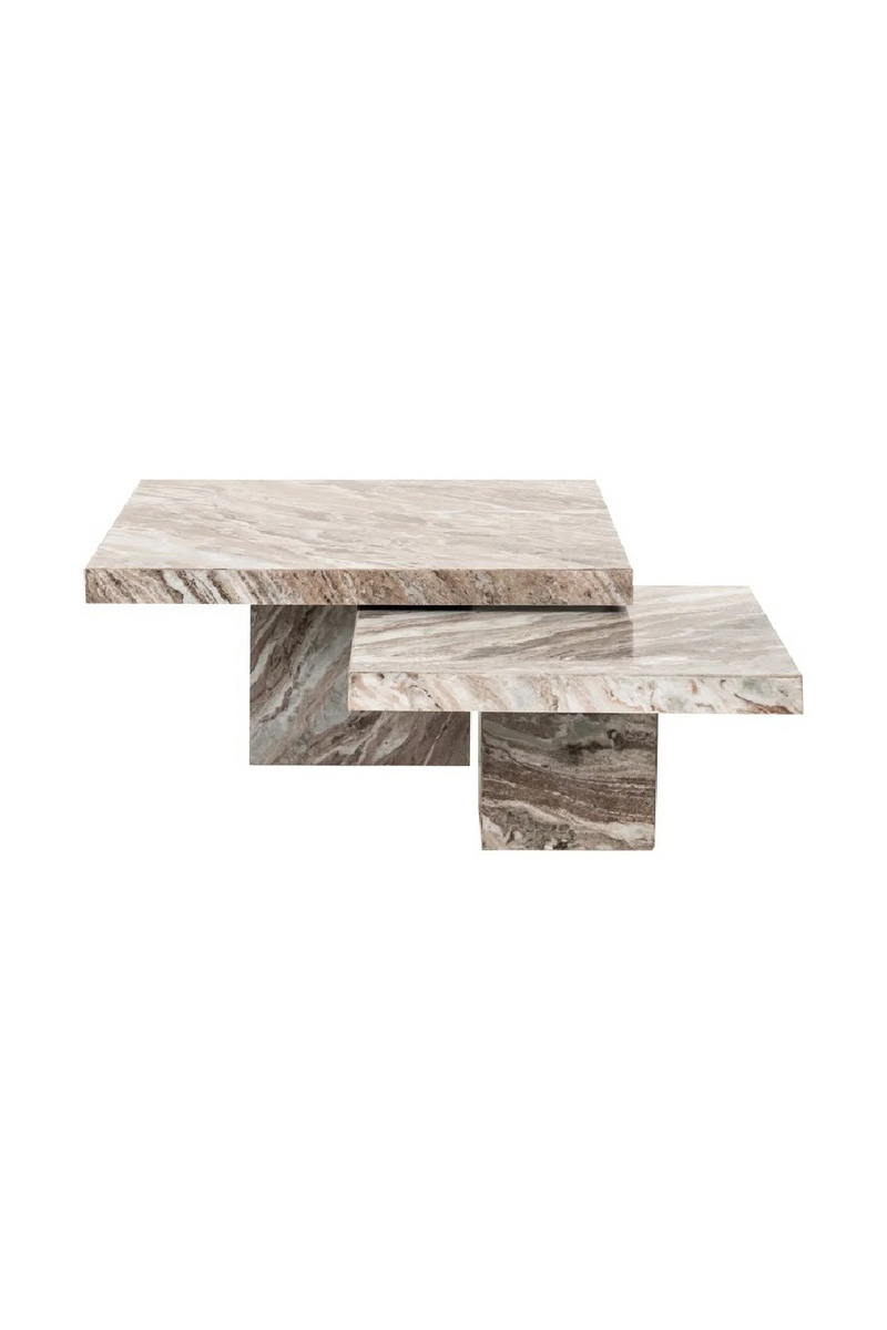 Ensemble de tables basses carrées en marbre (2) | Richmond Interiors Rashford | OROA.fr