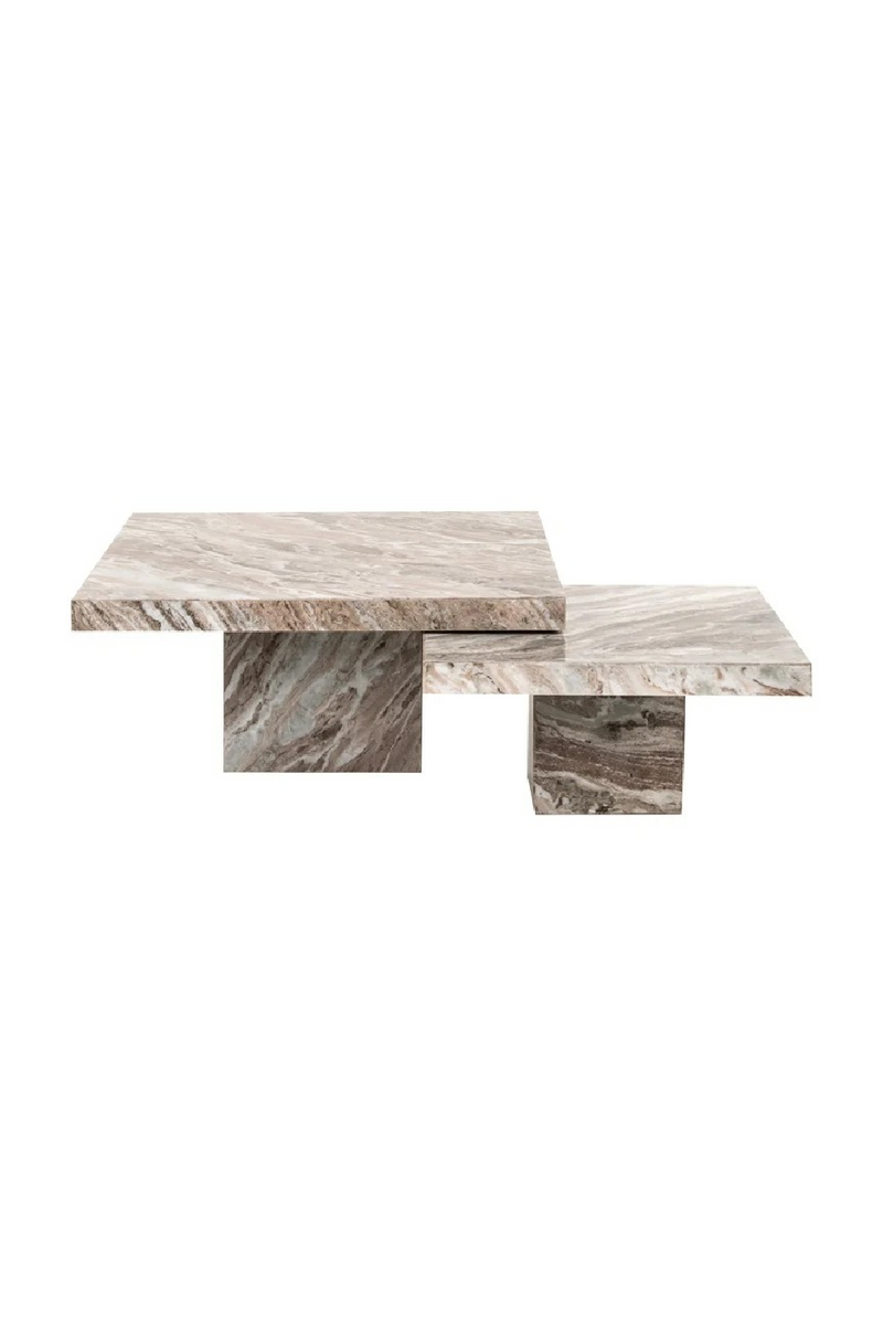Ensemble de tables basses carrées en marbre (2) | Richmond Interiors Rashford | OROA.fr
