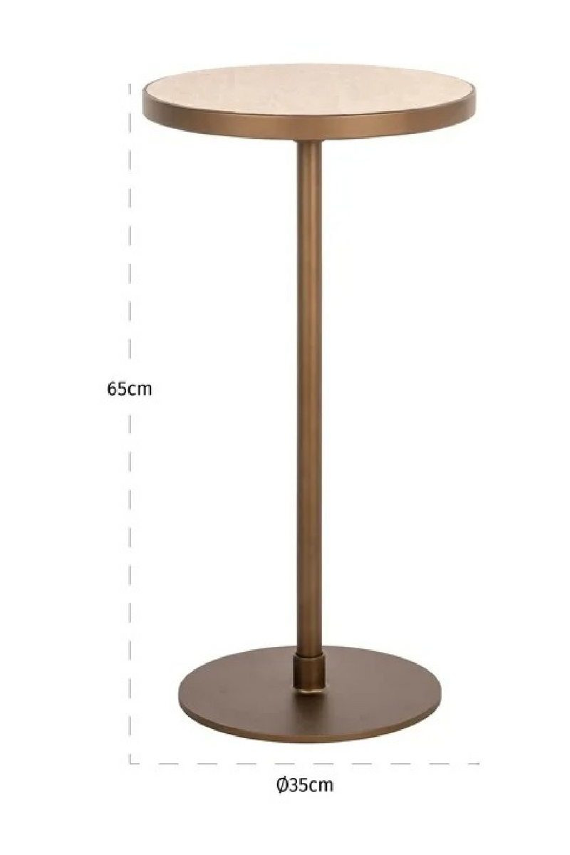 Table d’appoint sur piédestal en porcelaine beige | Richmond Interiors Selly | OROA.fr