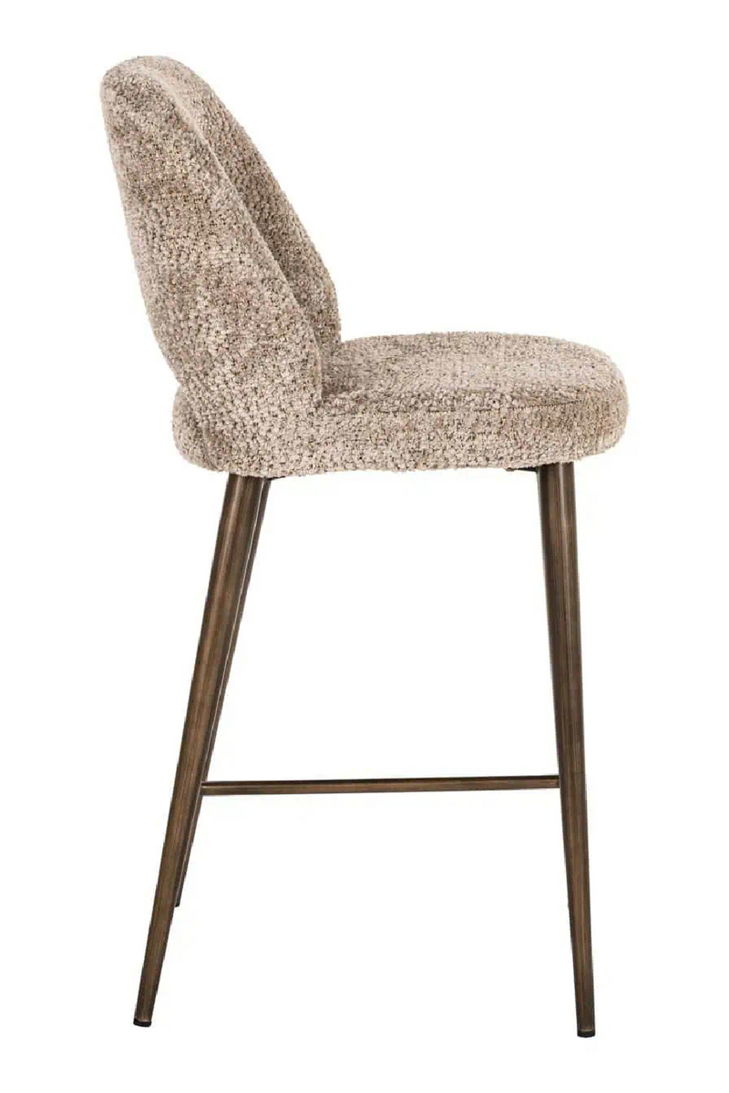 Tabouret de Comptoir à Dossier Découpé Beige | Richmond Interiors Delphine | OROA.fr