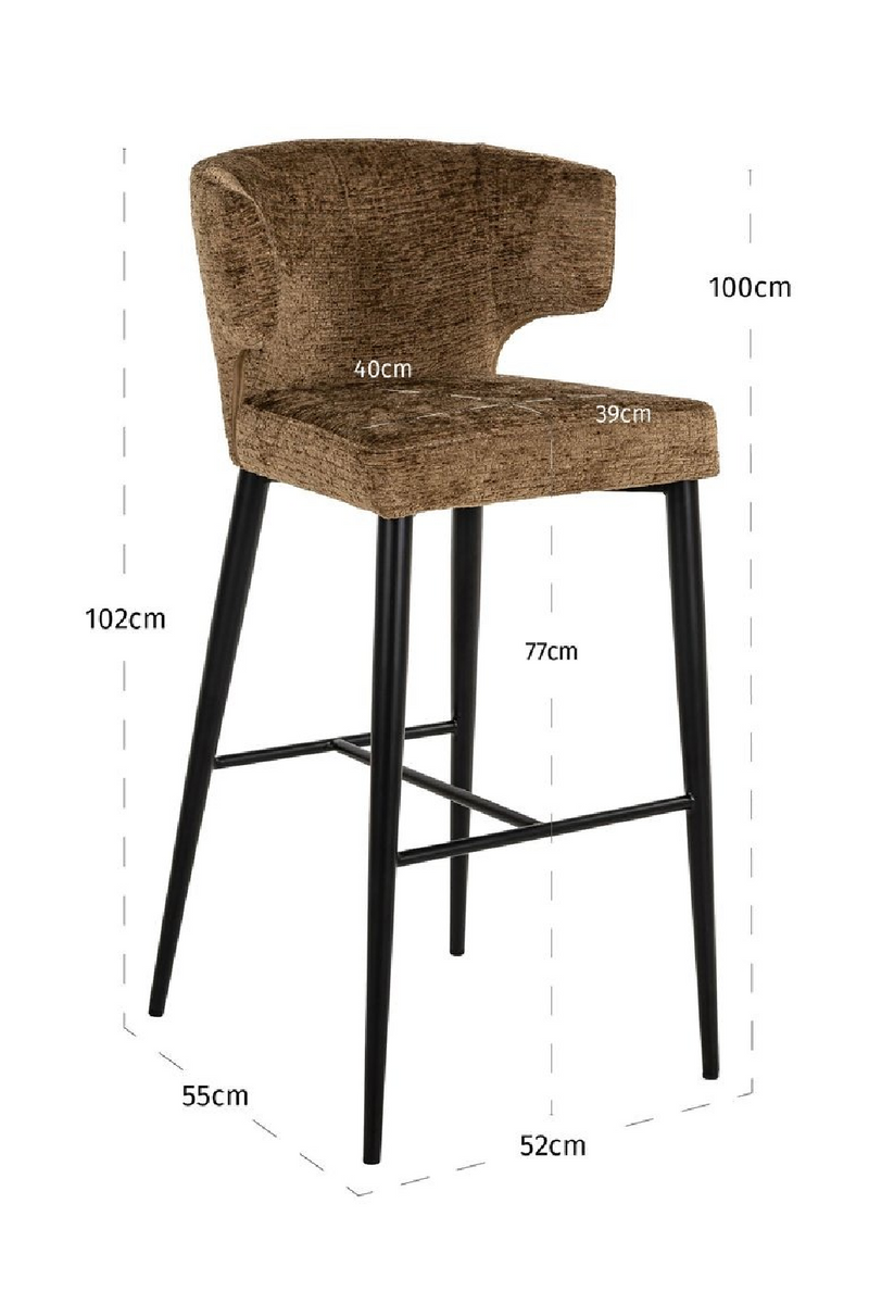 Tabouret De Bar A Dossier Courbé | Richmond Interiors Taylor | OROA.fr