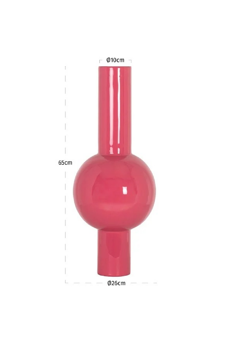 Vase tubulaire rose en émail | Richmond Interiors Noura | OROA.fr