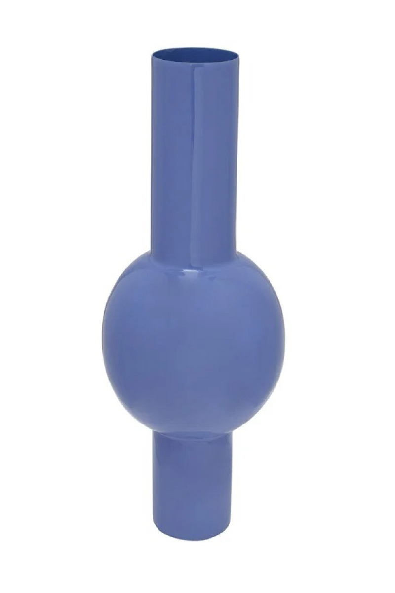 Vase tubulaire bleu en émail | Richmond Interiors Novar | OROA.fr