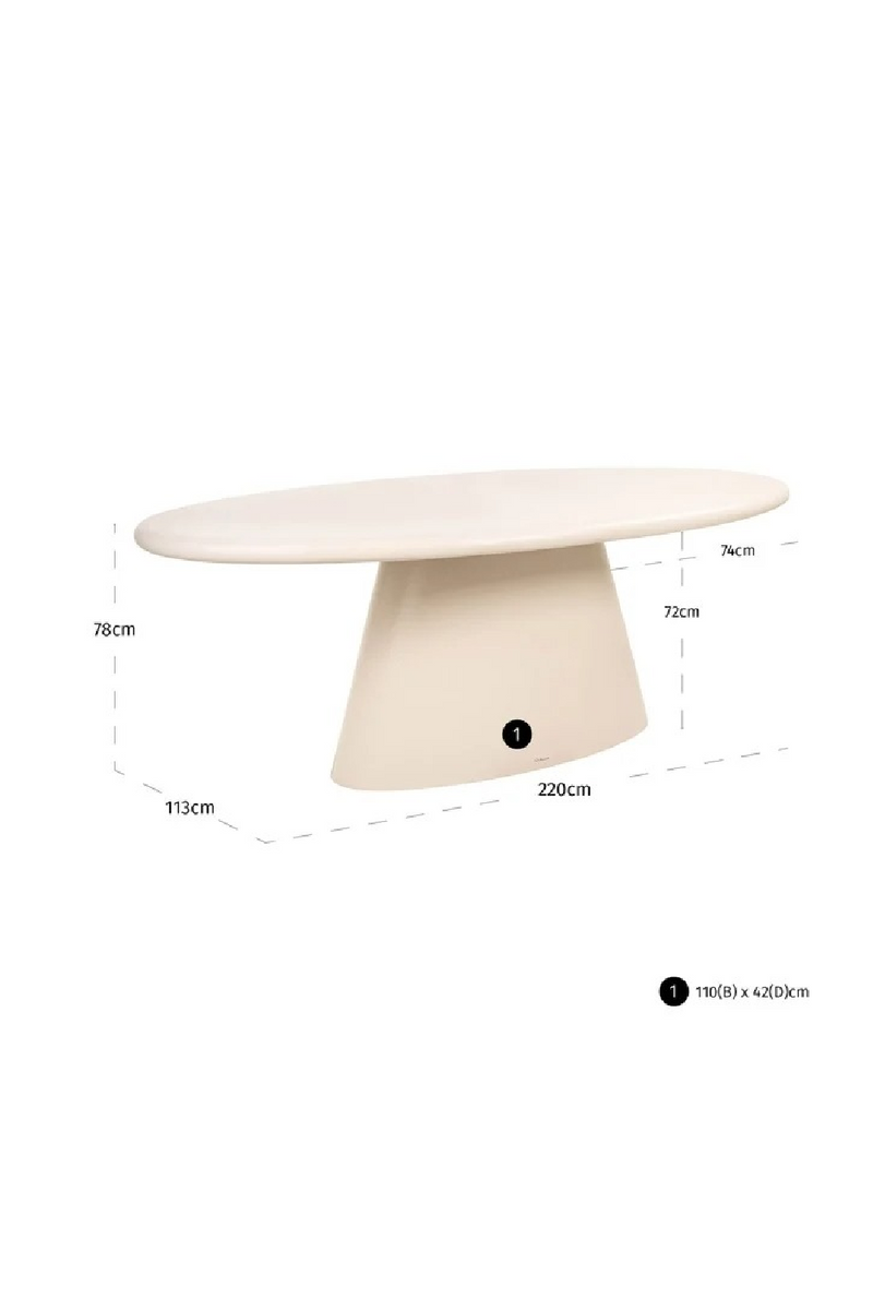 Table à manger ovale d’intérieur/extérieur blanche | Richmond Interiors Urban Bloom | OROA.fr