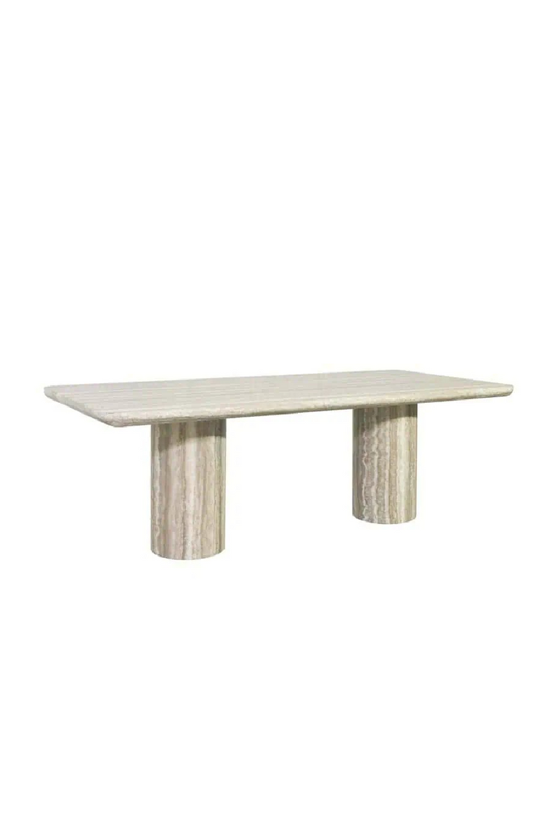 Table de Salle à Manger en Travertin Gris | Richmond Interiors Nebula | OROA.fr