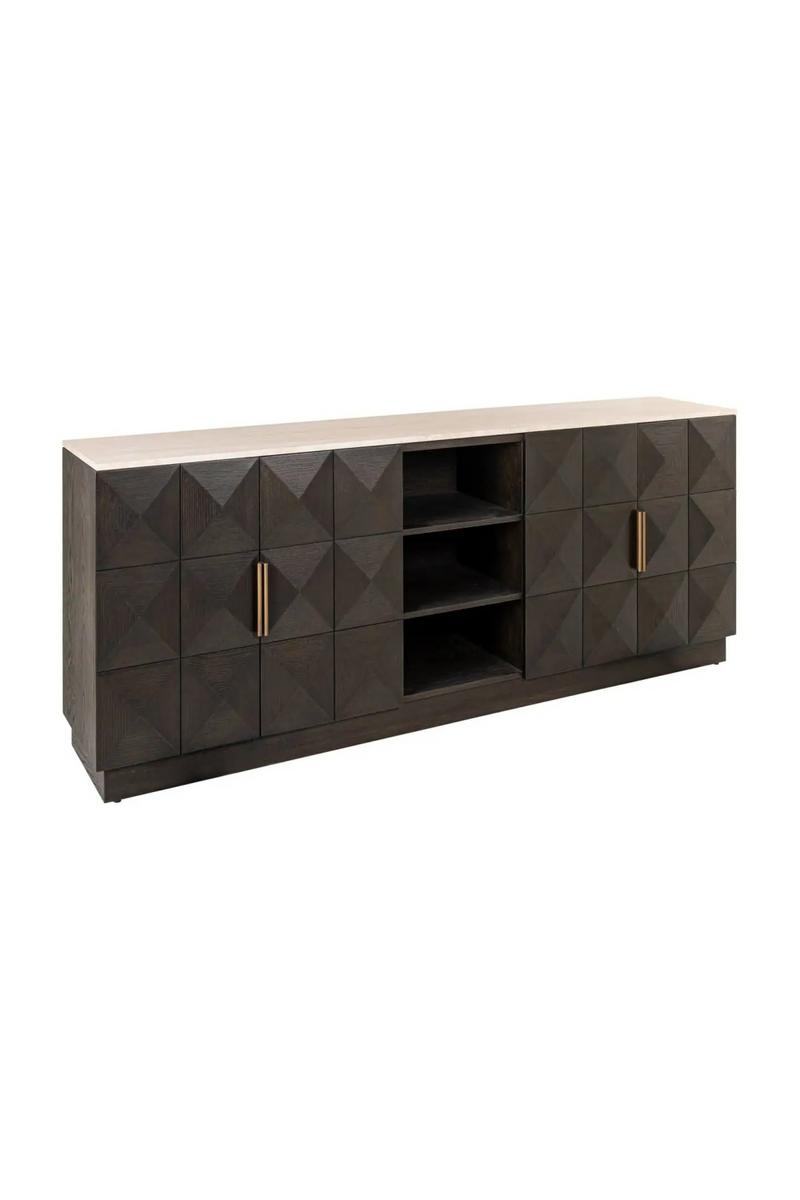 Buffet A 4 Portes Avec Plateau En Travertin | Richmond Interiors Claremont | OROA.fr