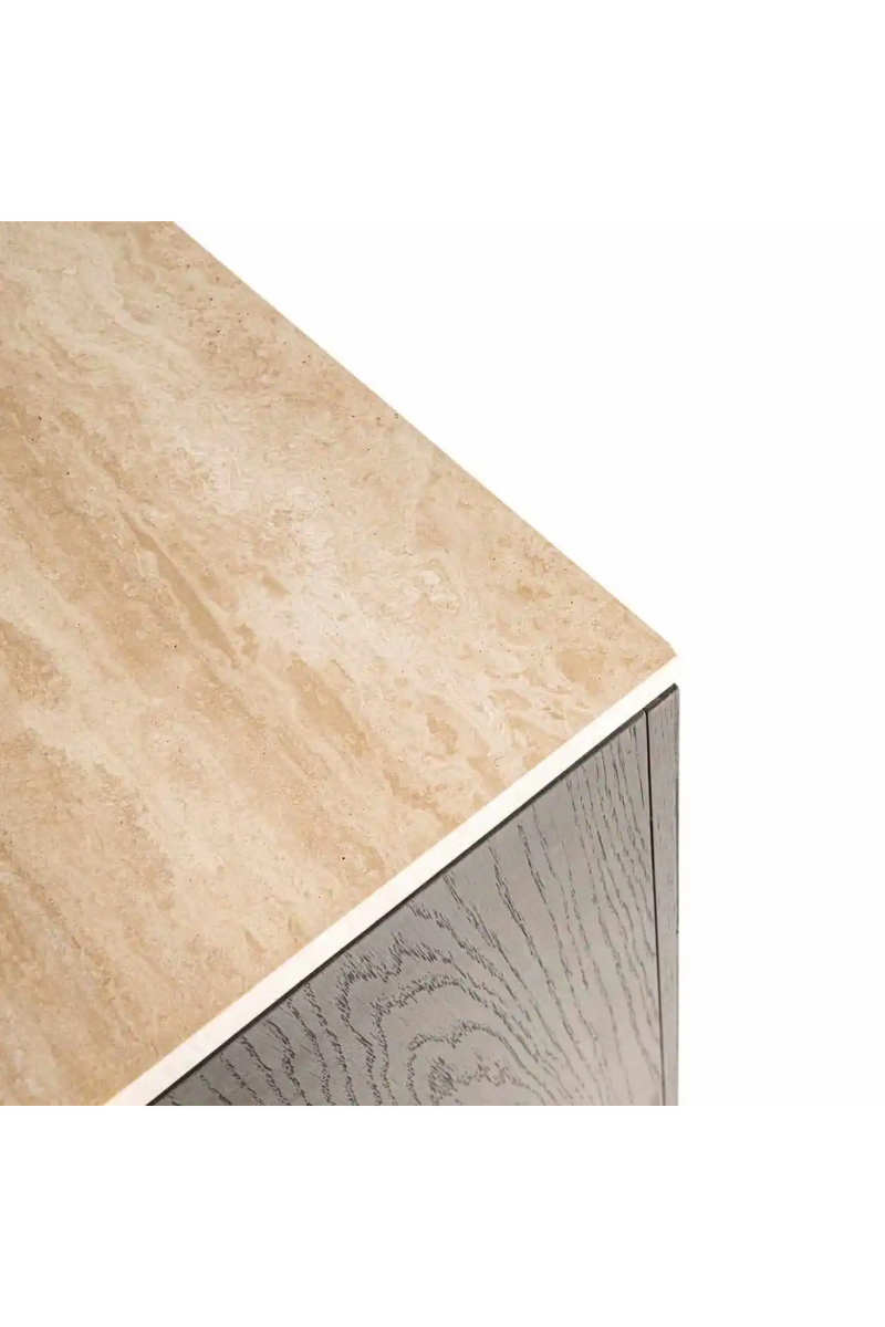 Buffet A 4 Portes Avec Plateau En Travertin | Richmond Interiors Claremont | OROA.fr