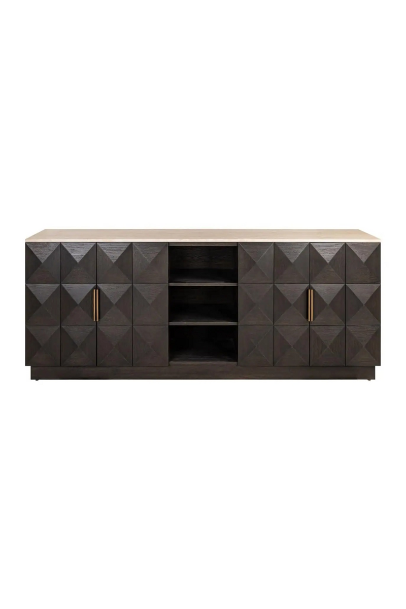 Buffet A 4 Portes Avec Plateau En Travertin | Richmond Interiors Claremont | OROA.fr