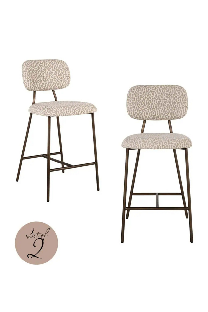 Tabourets de Comptoir à Imprimé Léopard Beige (2) | Richmond Interiors Xenia | OROA.fr