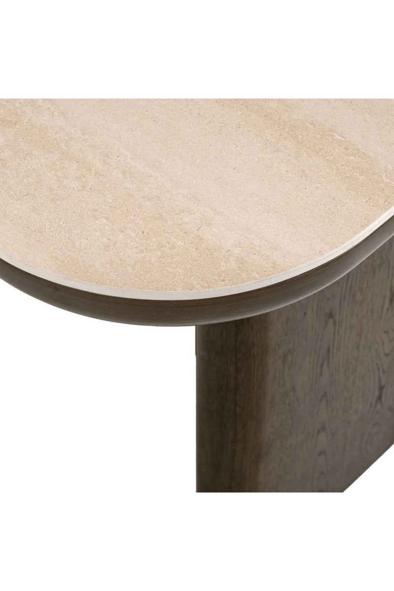 Table de Salle à Manger en Céramique Travertin | Richmond Interiors Nando | OROA.fr