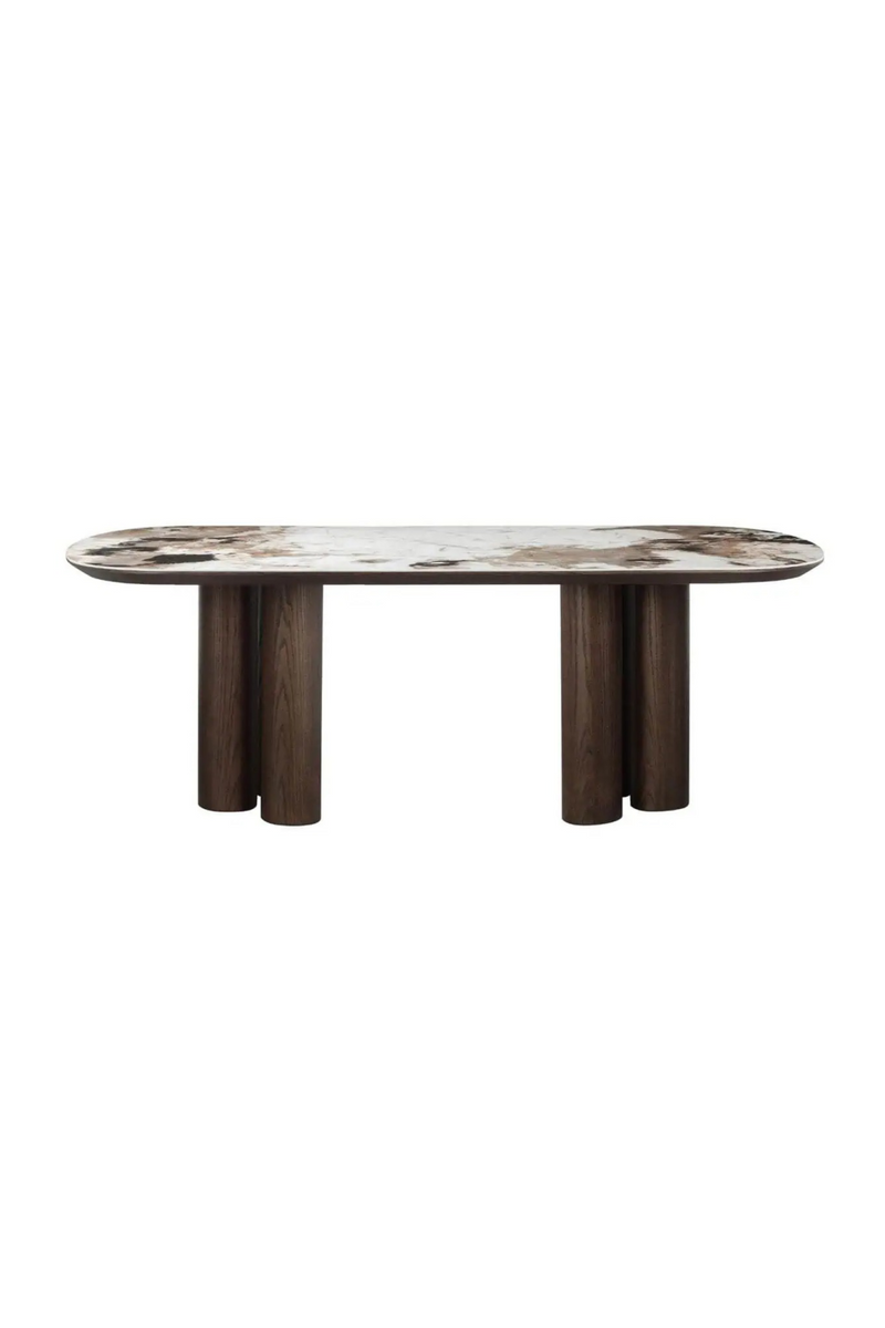 Table de Salle à Manger Ovale en Céramique Brune | Richmond Interiors Langford | OROA.fr