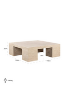 Table basse en travertin beige italien I Richmond Biltmore