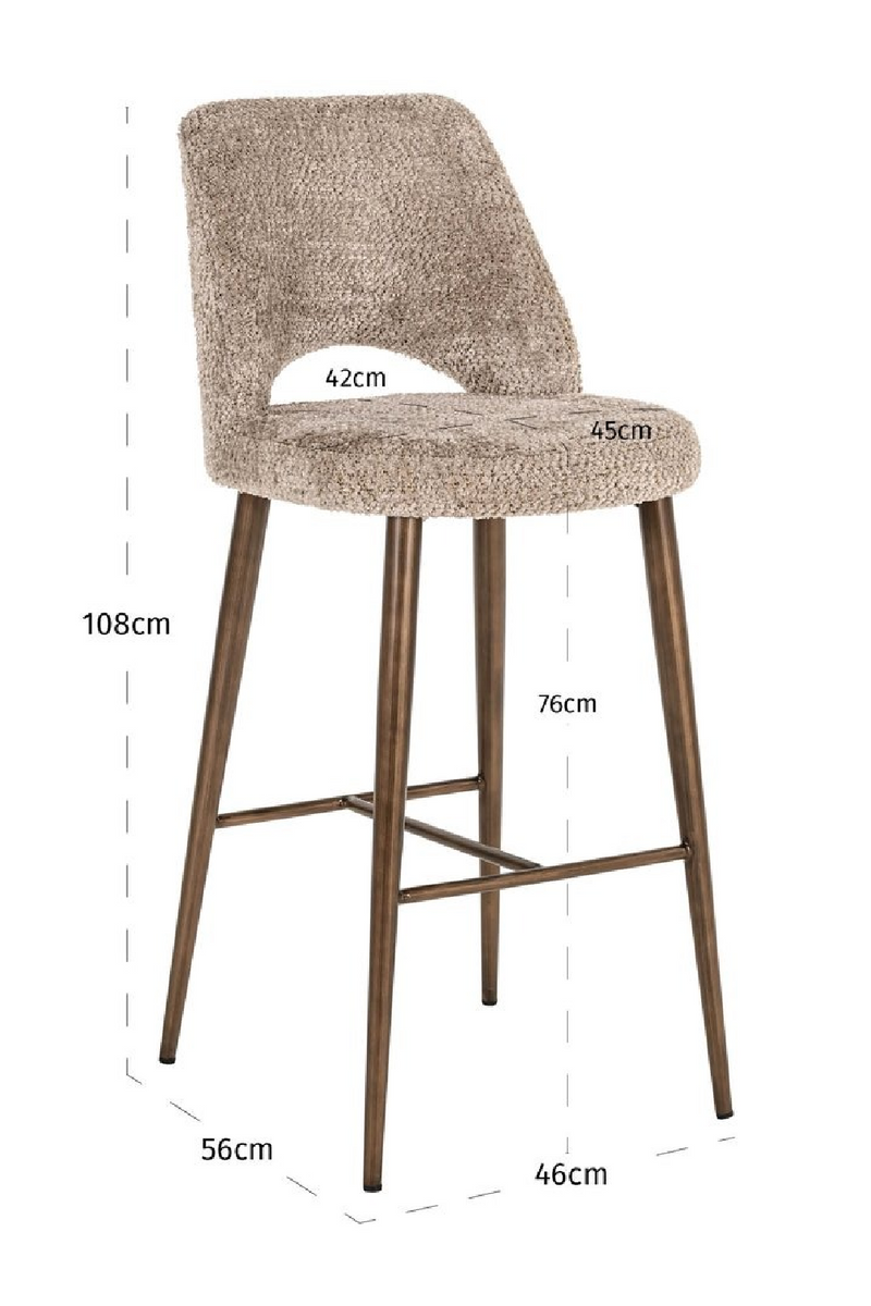 Tabouret de Bar à Dossier Découpé | Richmond Interiors Delphine | OROA.fr