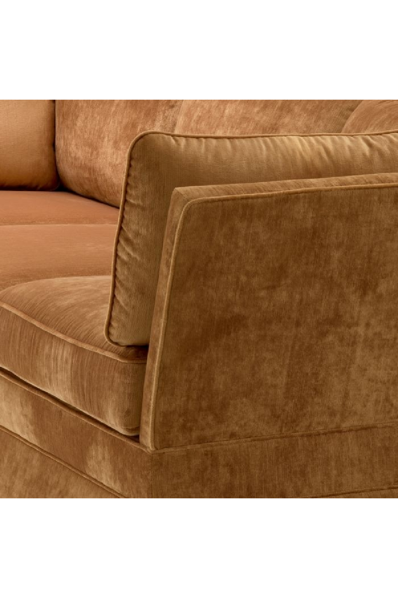 Canapé en Velours Brun à Accoudoirs Évasés | Met x Eichholtz Belvedere | OROA.fr