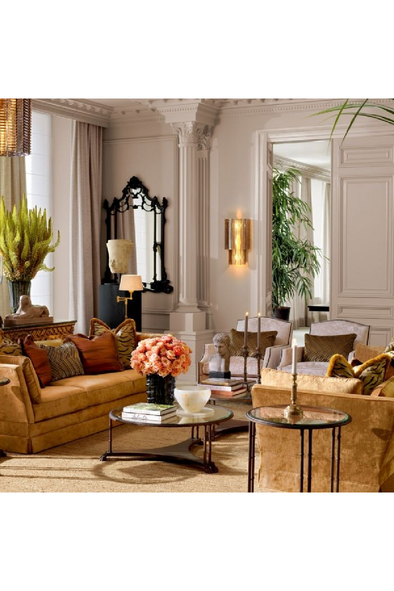 Canapé en Velours Brun à Accoudoirs Évasés | Met x Eichholtz Belvedere | OROA.fr