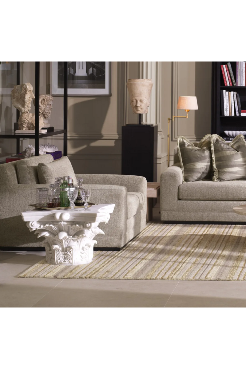 Table Basse Sculpée en Marbre Blanc | Met x Eichholtz Acanthus | OROA.fr