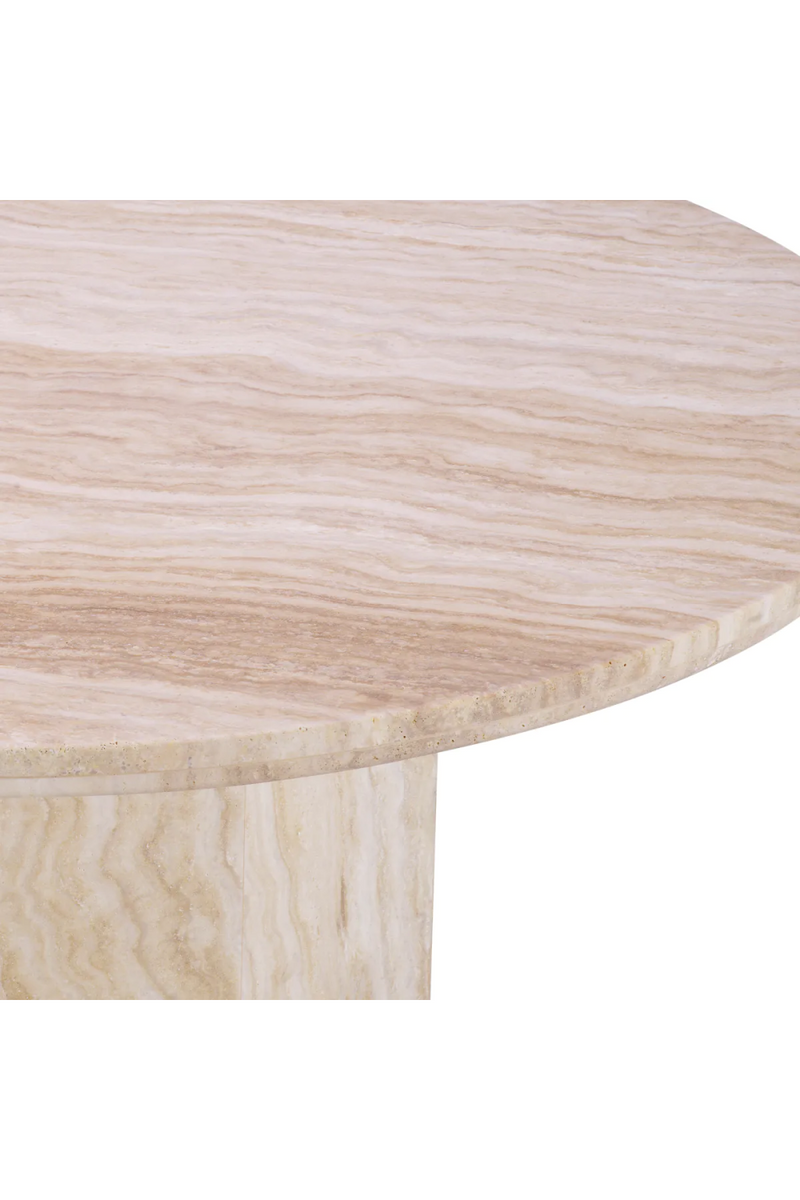 Table Basse Ronde en Travertin Argenté | Eichholtz Florence | OROA.fr
