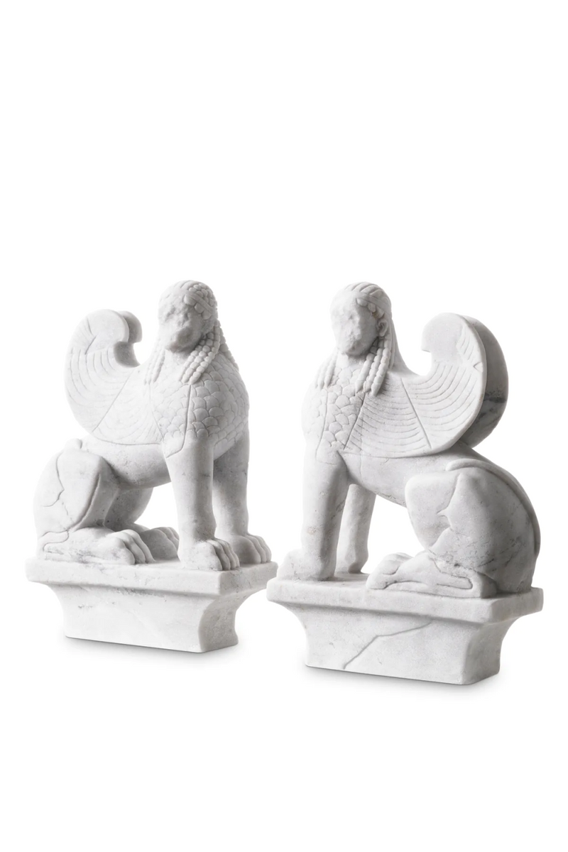 Ensemble De Sculptures Grecques En Marbre Blanc (2) | Met x Eichholtz Sphinx | OROA.fr