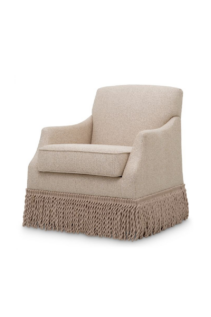 Fauteuil Pivotant Beige à Franges | Met x Eichholtz Madison | OROA.fr