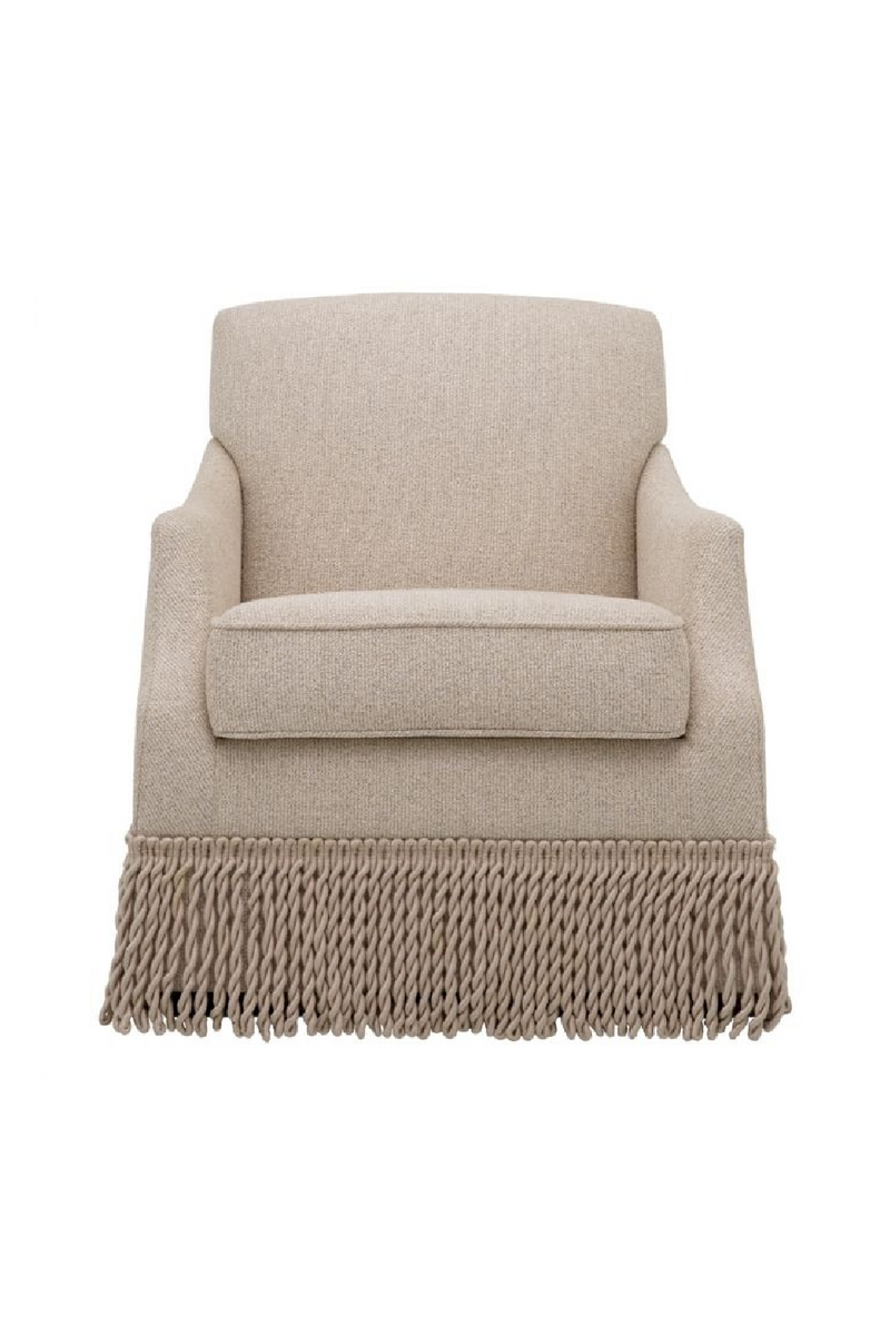 Fauteuil Pivotant Beige à Franges | Met x Eichholtz Madison | OROA.fr