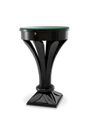 Table d’Appoint Ronde Noire en Verre | Met x Eichholtz Aswan | OROA.fr