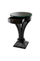Table d’Appoint Ronde Noire en Verre | Met x Eichholtz Aswan | OROA.fr