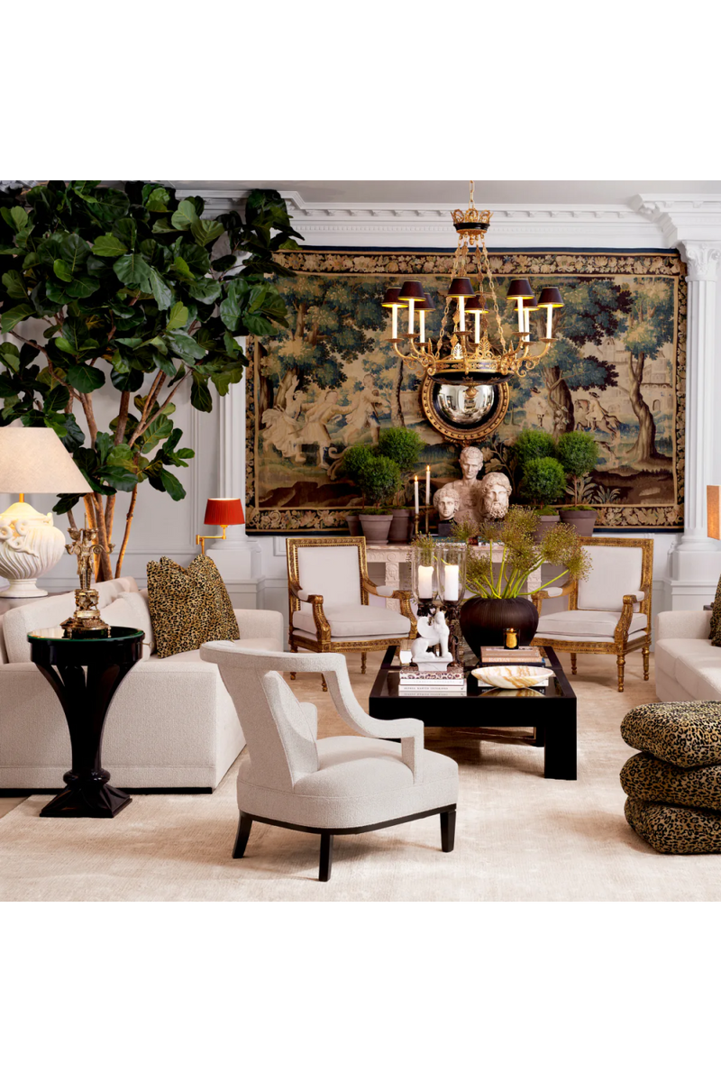 Table d’Appoint Ronde Noire en Verre | Met x Eichholtz Aswan | OROA.fr