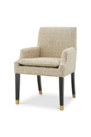 Fauteuil de Salle à Manger en Chenille Beige | Eichholtz Clayton | OROA.fr