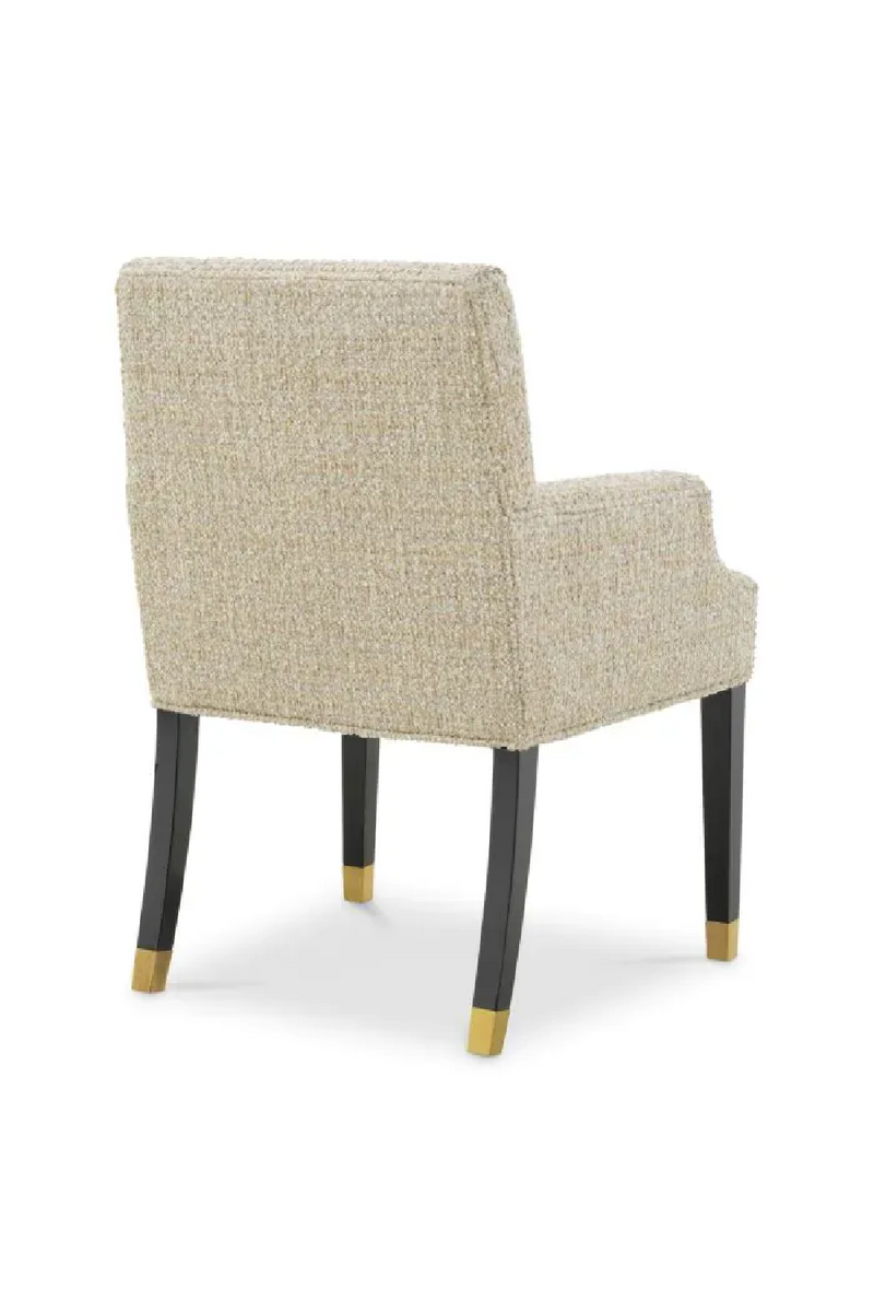 Fauteuil de Salle à Manger en Chenille Beige | Eichholtz Clayton | OROA.fr