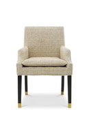 Fauteuil de Salle à Manger en Chenille Beige | Eichholtz Clayton | OROA.fr