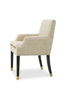 Fauteuil de Salle à Manger en Chenille Beige | Eichholtz Clayton | OROA.fr
