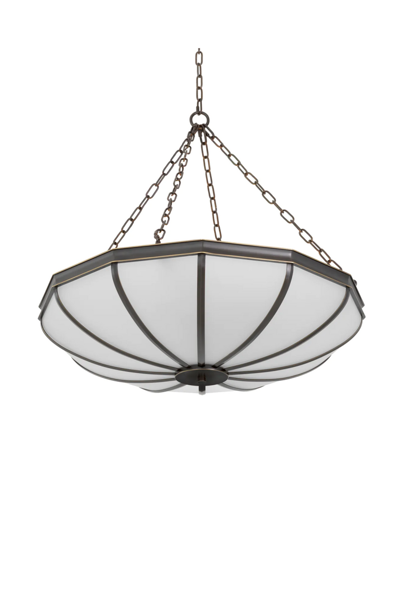 Chandelier en verre a cadre en bronze | Met x Eichholtz Jenkin | OROA.fr