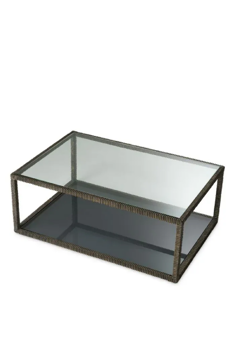Table Basse en Verre a Cadre en Bronze | Eichholtz Bethesda | OROA.fr