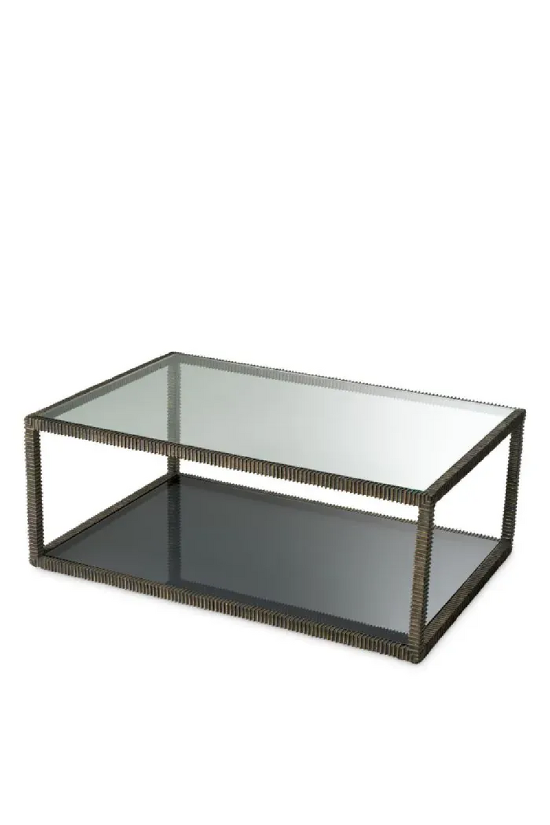 Table Basse en Verre a Cadre en Bronze | Eichholtz Bethesda | OROA.fr