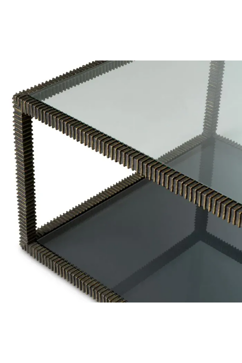 Table Basse en Verre a Cadre en Bronze | Eichholtz Bethesda | OROA.fr