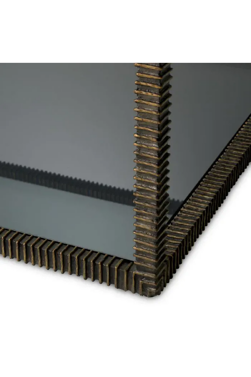 Table Basse en Verre a Cadre en Bronze | Eichholtz Bethesda | OROA.fr