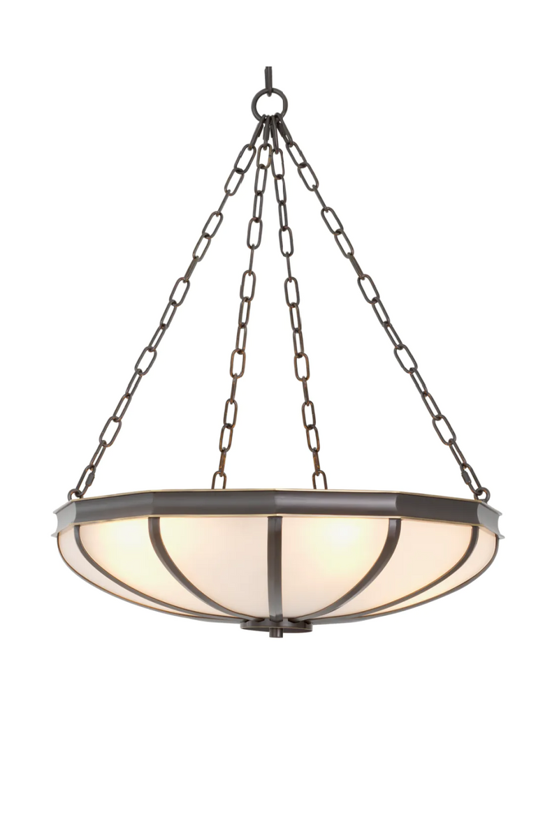 Chandelier en verre a cadre en bronze | Met x Eichholtz Jenkin | OROA.fr